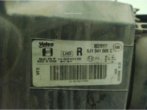 6J1941006C FARO DERECHO SEAT IBIZA IV (6J5, 6P1)|Desguaces La Cabaña
