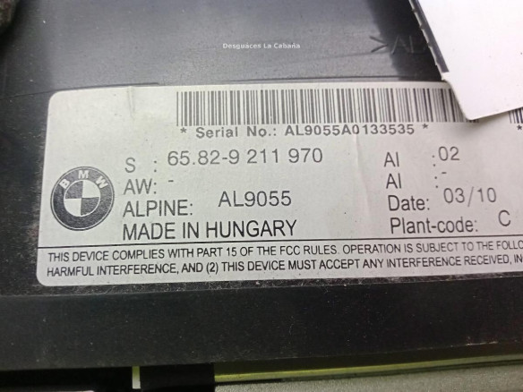 65829211970 PANTALLA MULTIMEDIA BMW 3 (E90)|Desguaces La Cabaña