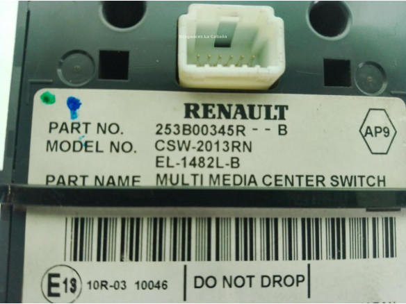 253B00345R MANDO MULTIMEDIA RENAULT GRAND SCENIC III (JZ0/1_)|Desguaces La Cabaña