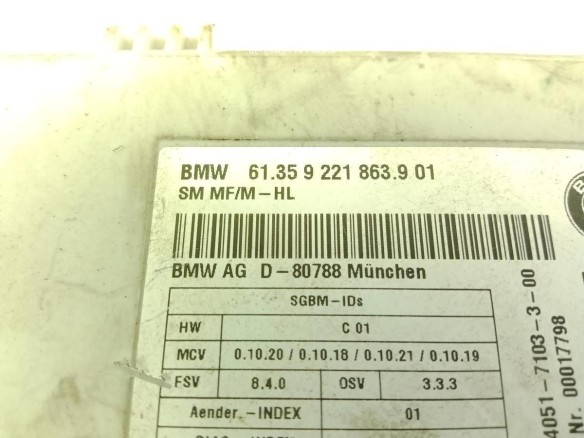 61359221863901 MODULO ELECTRONICO 1 BMW X5 (E70) |Desguaces La Cabaña
