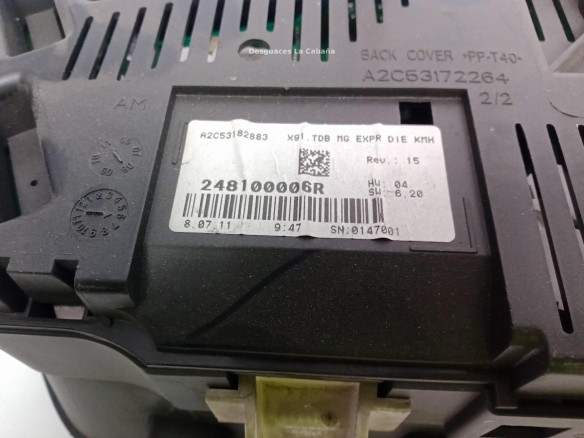 248100006R, CUADRO INSTRUMENTOS RENAULT LAGUNA III (BT0/1)|Desguaces La Cabaña