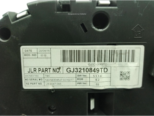 LR083702, GJ3210849TD CUADRO INSTRUMENTOS LAND ROVER RANGE ROVER EVOQUE (L538)|Desguaces La Cabaña
