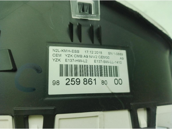 9825986180 CUADRO INSTRUMENTOS PEUGEOT 208|Desguaces La Cabaña