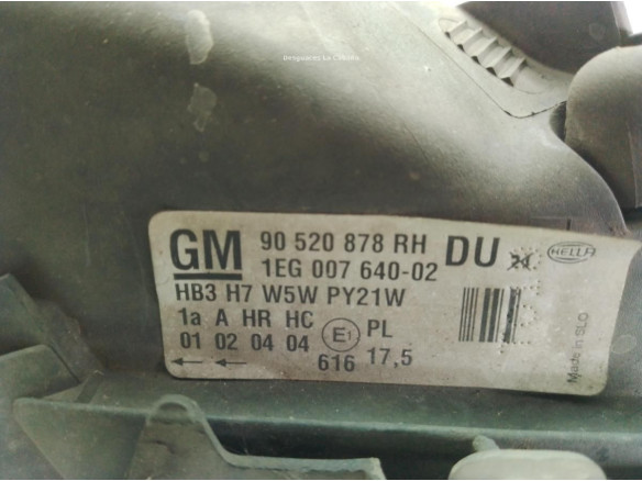 93175369, 1EG00764002 FARO DERECHO OPEL ASTRA G Fastback (T98)|Desguaces La Cabaña
