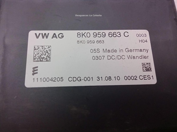 8K0959663C MODULO ELECTRONICO AUDI A8 (4H2, 4H8, 4HC, 4HL)|Desguaces La Cabaña