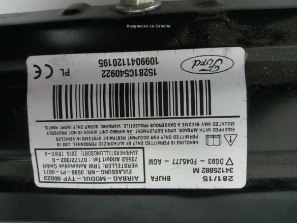 DG93F045J77AGW AIRBAG RODILLA FORD MONDEO V Fastback |Desguaces La Cabaña