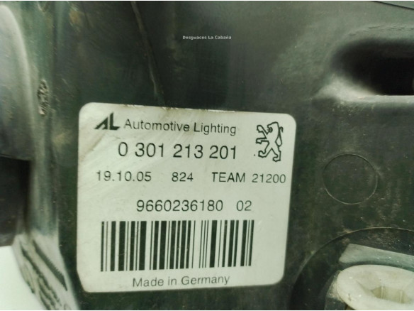 620890, 9660236180 FARO IZQUIERDO PEUGEOT 407 (6D_)|Desguaces La Cabaña