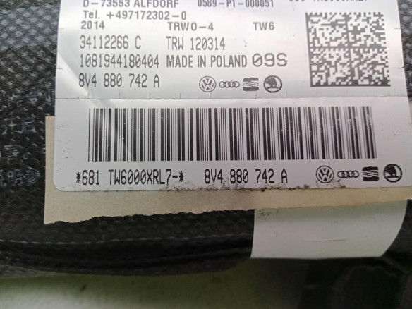AIRBAG CORTINA DER AUDI A3 Sportback (8VA, 8VF)|Desguaces La Cabaña