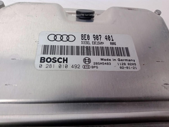 0281010492,8E0907401, CENTRALITA MOTOR AUDI A4 (8E2, B6)|Desguaces La Cabaña