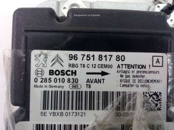 9675181780 CENTRALITA AIRBAG PEUGEOT 5008 |Desguaces La Cabaña