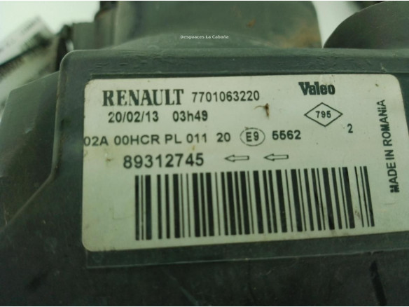 260106818R, 7701063220 FARO DERECHO RENAULT MEGANE II Coupé-Cabriolet (EM0/1_)|Desguaces La Cabaña