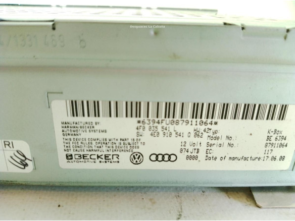 4F0935541L MODULO ELECTRONICO AUDI A4 (8K2, B8)|Desguaces La Cabaña