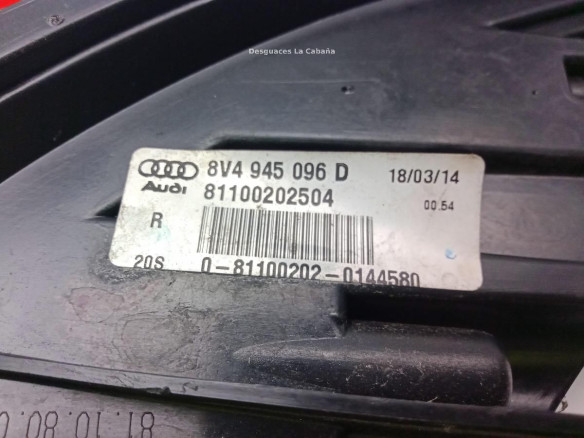 8V4945096D PILOTO TRA DER EXT AUDI A3 Sportback (8VA, 8VF)|Desguaces La Cabaña