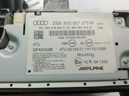 8V0857273P 6PS PANTALLA MULTIMEDIA AUDI A3 Sportback (8VA, 8VF)|Desguaces La Cabaña