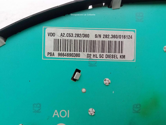 9664690380,A2C53282360, CUADRO INSTRUMENTOS PEUGEOT 407 (6D_)|Desguaces La Cabaña