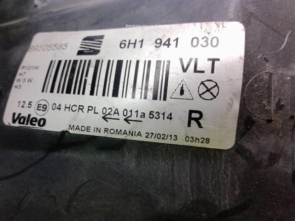 6H1941030 FARO DERECHO SEAT AROSA (6H)|Desguaces La Cabaña