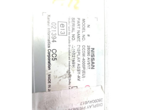 28090AV617, DISPLAY NISSAN PRIMERA Hatchback (P12) |Desguaces La Cabaña