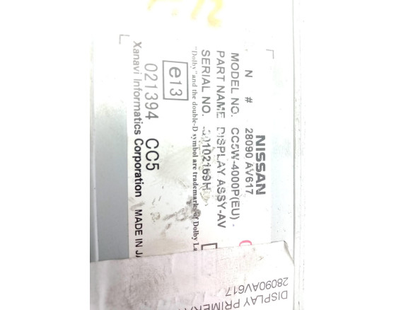 28090AV617, DISPLAY NISSAN PRIMERA Hatchback (P12) |Desguaces La Cabaña