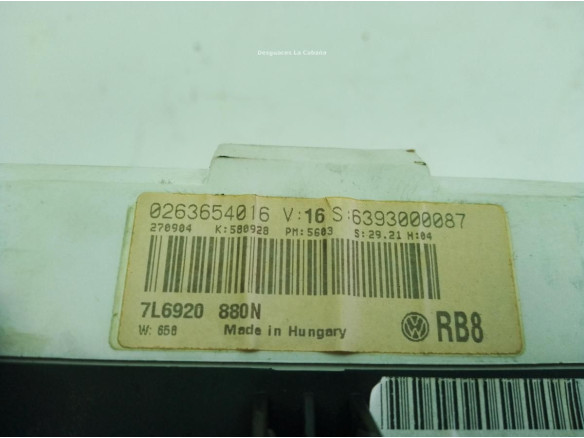 7L6920880N CUADRO INSTRUMENTOS VW TOUAREG (7LA, 7L6, 7L7)|Desguaces La Cabaña