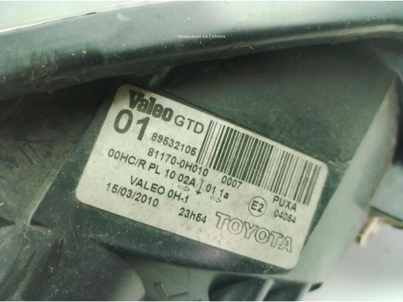 811700H011, 811700H010 FARO IZQUIERDO TOYOTA AYGO (_B1_)|Desguaces La Cabaña