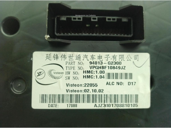 94013G2300 CUADRO INSTRUMENTOS HYUNDAI IONIQ (AE)|Desguaces La Cabaña