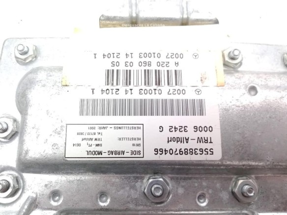 A2208600305 AIRBAG PUERTA LAT TRA IZQ MERCEDES BENZ CLASE S (W220) |Desguaces La Cabaña