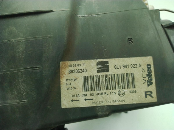 6L1941022A FARO DERECHO SEAT IBIZA III (6L1)|Desguaces La Cabaña