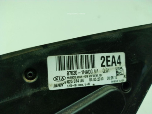 876201HAD0 ESPEJO DER KIA PRO CEE'D (ED)|Desguaces La Cabaña