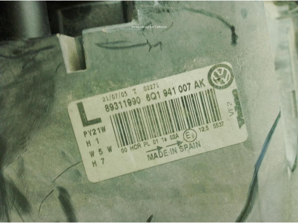 6Q1941007AK FARO IZQUIERDO VW POLO (9N_)|Desguaces La Cabaña