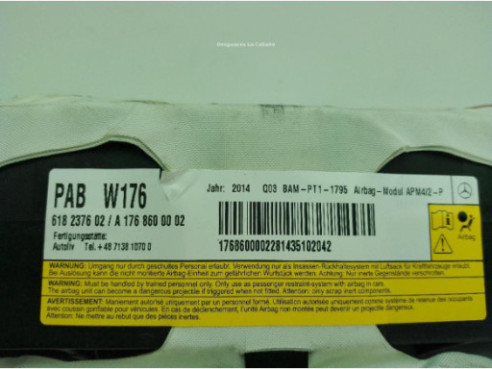 A1768600002 AIRBAG DER MERCEDES BENZ CLASE GLA (X156)|Desguaces La Cabaña
