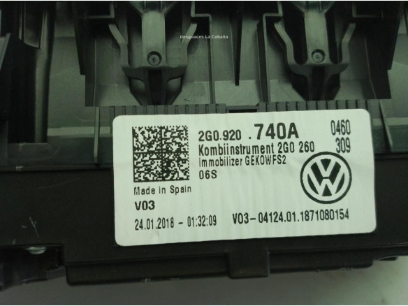 2G0920740A, CUADRO INSTRUMENTOS VW POLO (AW1, BZ1)|Desguaces La Cabaña