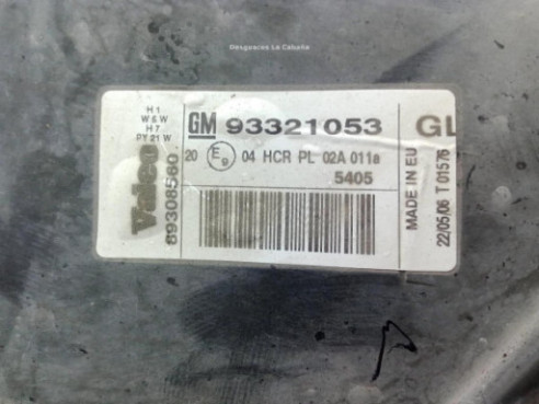 93175365 FARO DERECHO OPEL MERIVA A Limusina (X03)|Desguaces La Cabaña