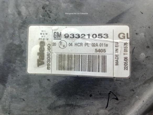 93175365 FARO DERECHO OPEL MERIVA A Limusina (X03)|Desguaces La Cabaña