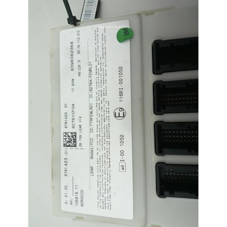 61358781423 CAJA FUSIBLES INTERIOR (BSI) BMW 3 Gran Turismo (F34) |Desguaces La Cabaña