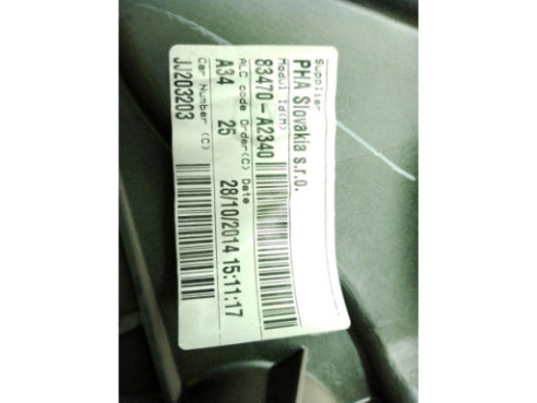 83470A2340 ELEVALUNAS PUERTA LAT TRA IZQ KIA CEE'D (JD)|Desguaces La Cabaña