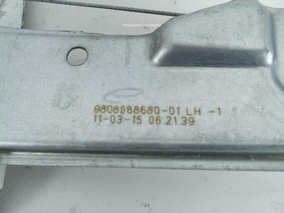 9806088680 ELEVALUNAS PUERTA LAT TRA IZQ PEUGEOT 2008|Desguaces La Cabaña