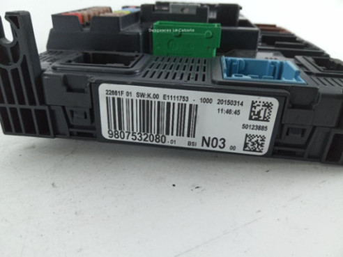 9807532080 CAJA FUSIBLES INTERIOR (BSI) PEUGEOT 2008|Desguaces La Cabaña