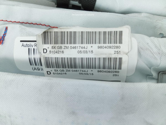 9804092280 AIRBAG CORTINA DER PEUGEOT 2008|Desguaces La Cabaña