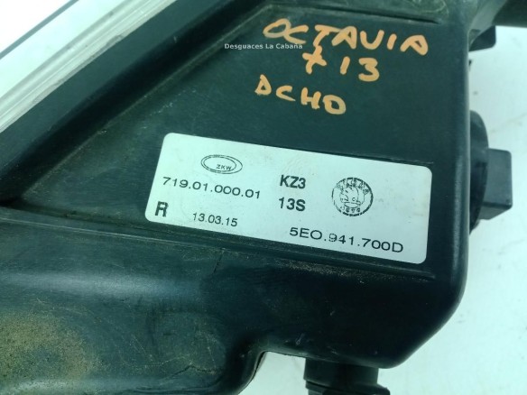 5E0941700D NIEBLA DEL DER SKODA OCTAVIA III (5E3, NL3, NR3) |Desguaces La Cabaña