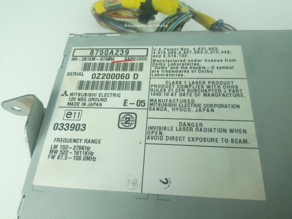8750A239 NAVEGADOR MITSUBISHI ASX (GA_W_) |Desguaces La Cabaña