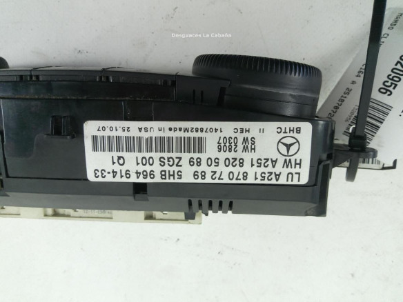 A2518707289 MANDO CLIMA MERCEDES BENZ CLASE GL (X164) |Desguaces La Cabaña