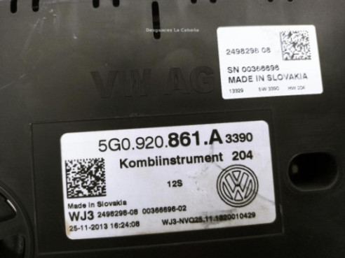 5G0920861A CUADRO INSTRUMENTOS VW GOLF VII (5G1, BQ1, BE1, BE2)|Desguaces La Cabaña