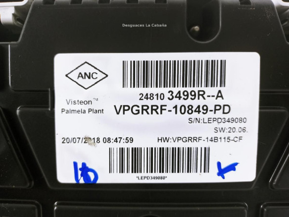 248103499R CUADRO INSTRUMENTOS RENAULT CAPTUR (J5_, H5_)|Desguaces La Cabaña