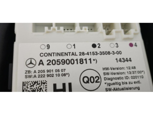 A205901811 ELEVALUNAS PUERTA LAT TRA IZQ MERCEDES BENZ CLASE C (W205)|Desguaces La Cabaña