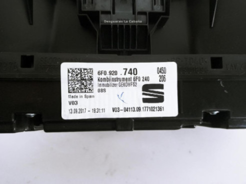 6F0920740 CUADRO INSTRUMENTOS SEAT IBIZA V (KJ1)|Desguaces La Cabaña