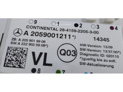 A2059001011 ELEVALUNAS PUERTA LAT DEL IZQ MERCEDES BENZ CLASE C (W205)|Desguaces La Cabaña