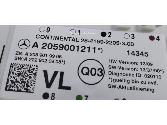 A2059001011 ELEVALUNAS PUERTA LAT DEL IZQ MERCEDES BENZ CLASE C (W205)|Desguaces La Cabaña
