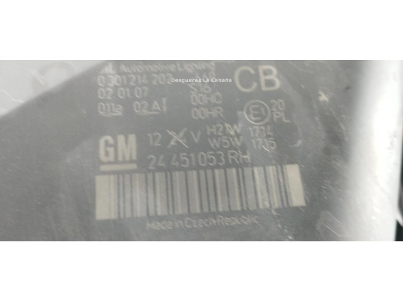 24451053RH FARO DERECHO OPEL ZAFIRA B (A05)|Desguaces La Cabaña