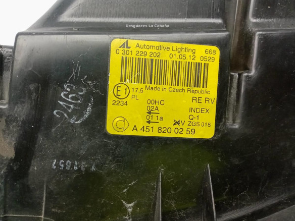 A4518200259 FARO DERECHO SMART FORTWO Cabrio (451)|Desguaces La Cabaña
