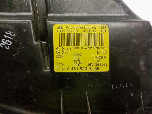  A451820159 FARO IZQUIERDO SMART FORTWO Cabrio (451)|Desguaces La Cabaña